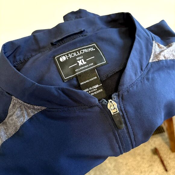 HOLLOWAY VW Volkswagon Men's XL light pullover1/4 zip windbreaker blue gray - Picture 6 of 6